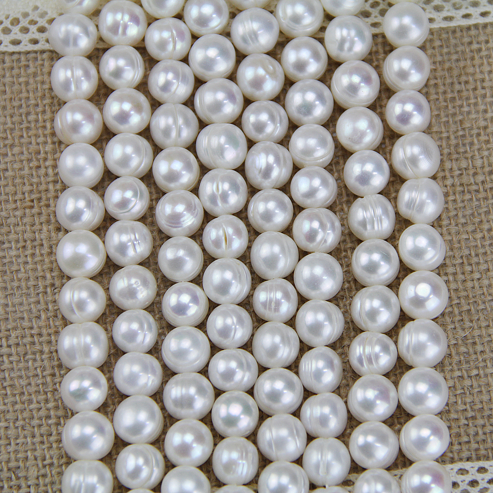 10mm white potato freshwater pearl strands wholesale,large hole pearls