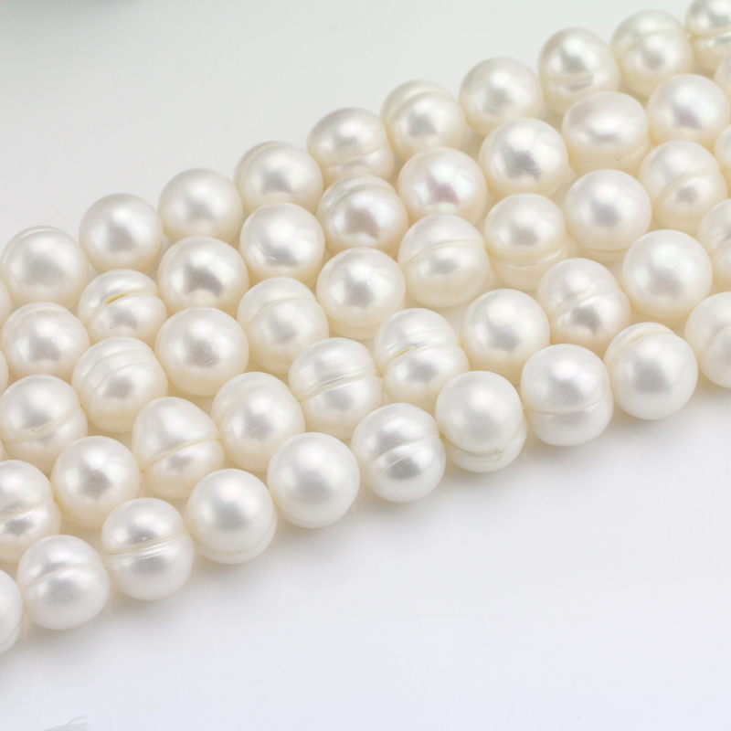 10.5-11.5mm white freshwater potato pearls large hole