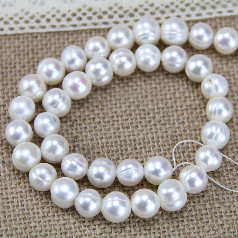 10mm white potato freshwater pearl strands wholesale,large hole pearls