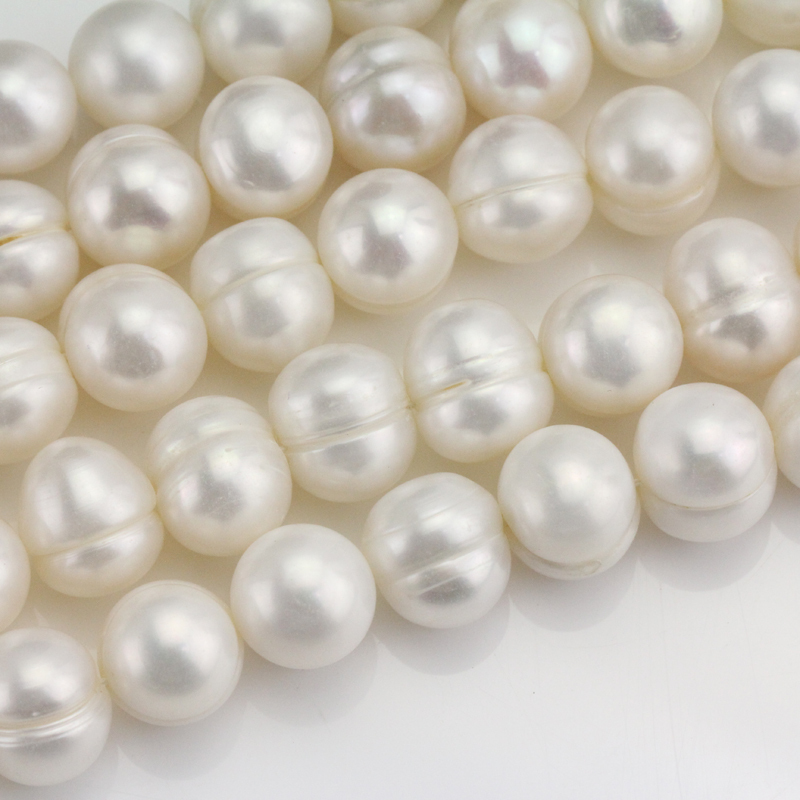 10.5-11.5mm white freshwater potato pearls large hole