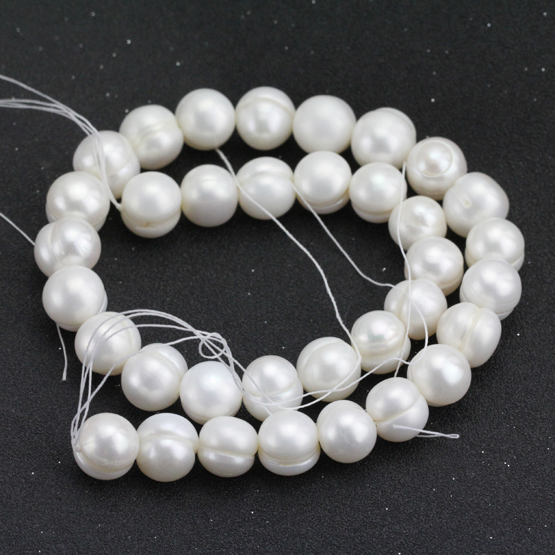 10.5-11.5mm white freshwater potato pearls large hole