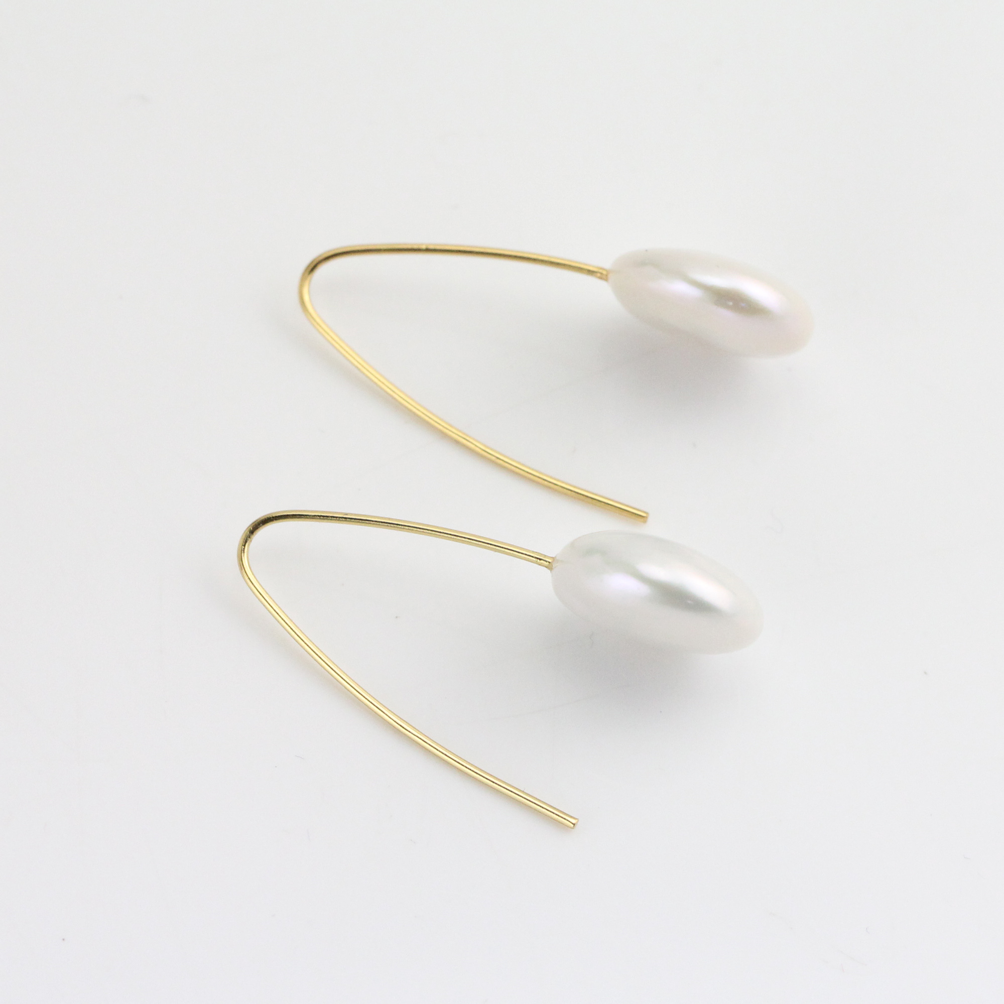 12mm White Freshwater Coin Pearl Earrings