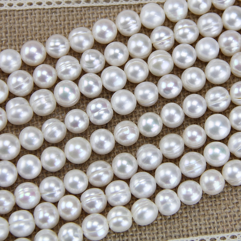 10mm white potato freshwater pearl strands wholesale,large hole pearls