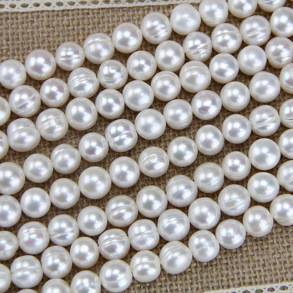 10mm white potato freshwater pearl strands wholesale,large hole pearls