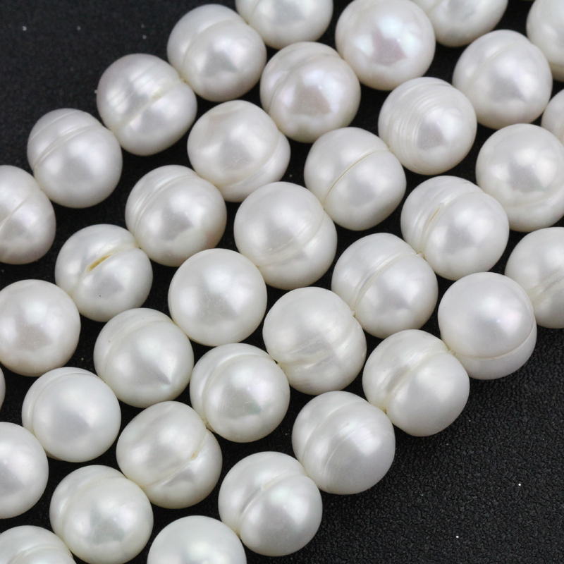 10.5-11.5mm white freshwater potato pearls large hole