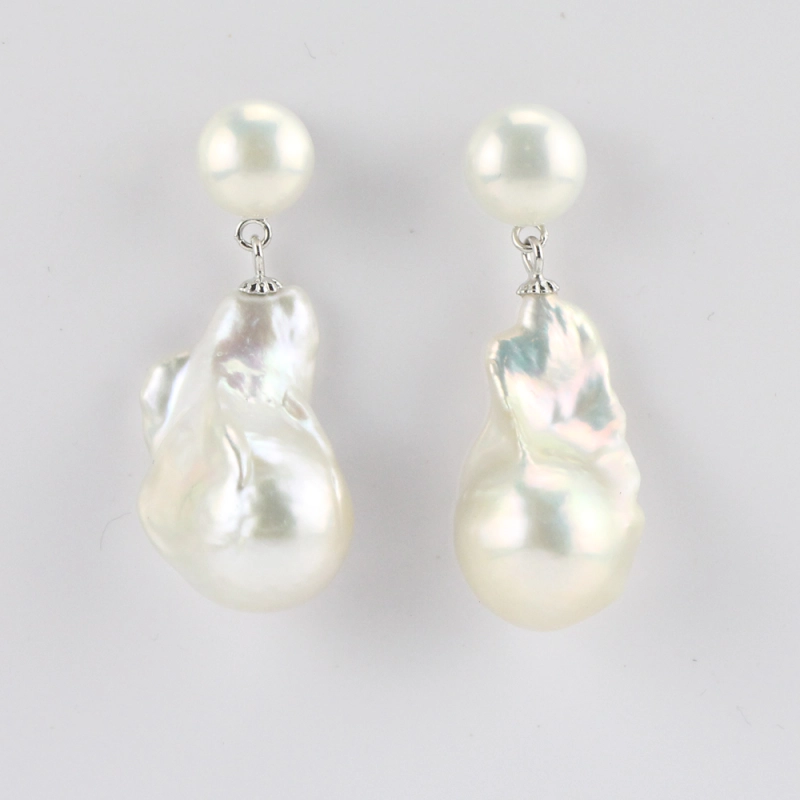 double pearl earrings