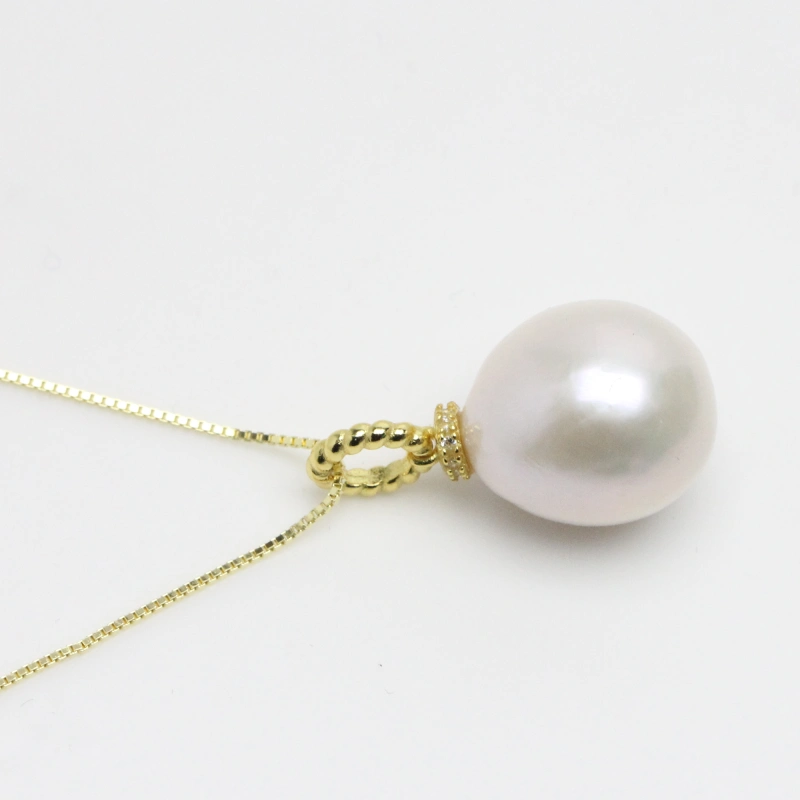 12-13mm White Large Pearl Pendant Necklace