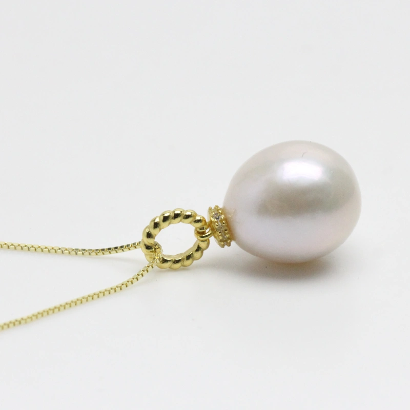 12-13mm White Large Pearl Pendant Necklace