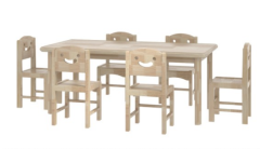 Rectangular table for six people
