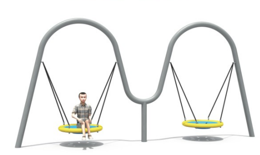 Commercial Double - Seat Galvanized Steel Swing for Playgrounds