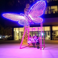 LED Lighted Purple Butterfly Swing (Unpowered)