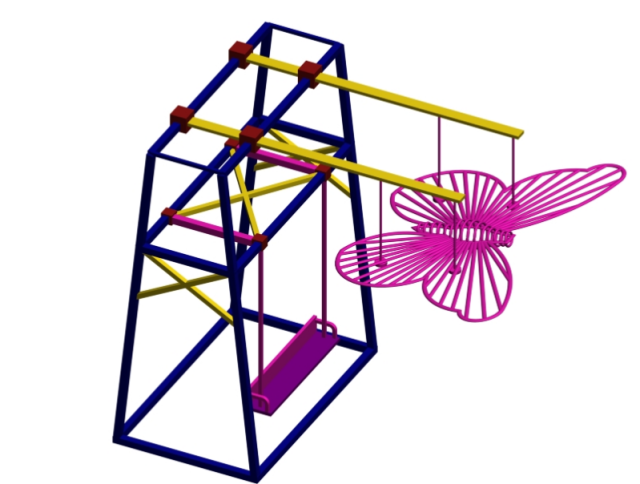 LED Lighted Purple Butterfly Swing (Unpowered)