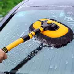 Factory Supply Telescopic Microfiber Car Washing Mop Custom LOGO Adjustable Rotating Handle Car Cleaning Brushes