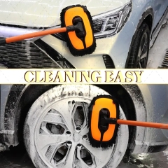 Chenille Cleaning Brush Microfiber Washing Mop Curved Extension Pole Car Wash Brush Truck Bicycle Motorcycle RV Car Wash Mop