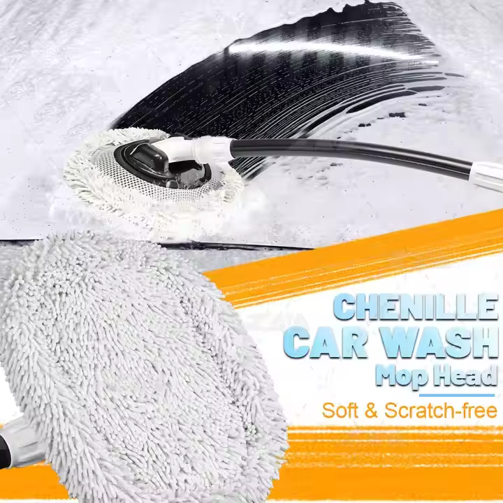 Microfiber Chenille Car Bicycle Boat Motorcycle Washer Cleaning Brush Washing Mop with Long Telescopic Handle
