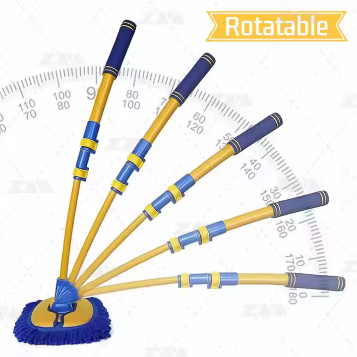 Factory Supply Microfiber Car Washing Mop Customized Extended Rotating Handle Car Cleaning Brushes Car Duster