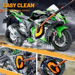 Chenille Cleaning Brush Microfiber Washing Mop Curved Extension Pole Car Wash Brush Truck Bicycle Motorcycle RV Car Wash Mop