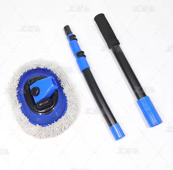 Factory Supply Telescopic Microfiber Car Washing Mop Custom LOGO Adjustable Rotating Handle Car Cleaning Brushes