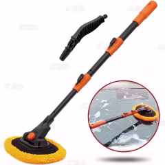 Telescopic Microfiber Car Washing Mop Car Duster Adjustable Rotating Handle Car Cleaning Brushes with Nozzle