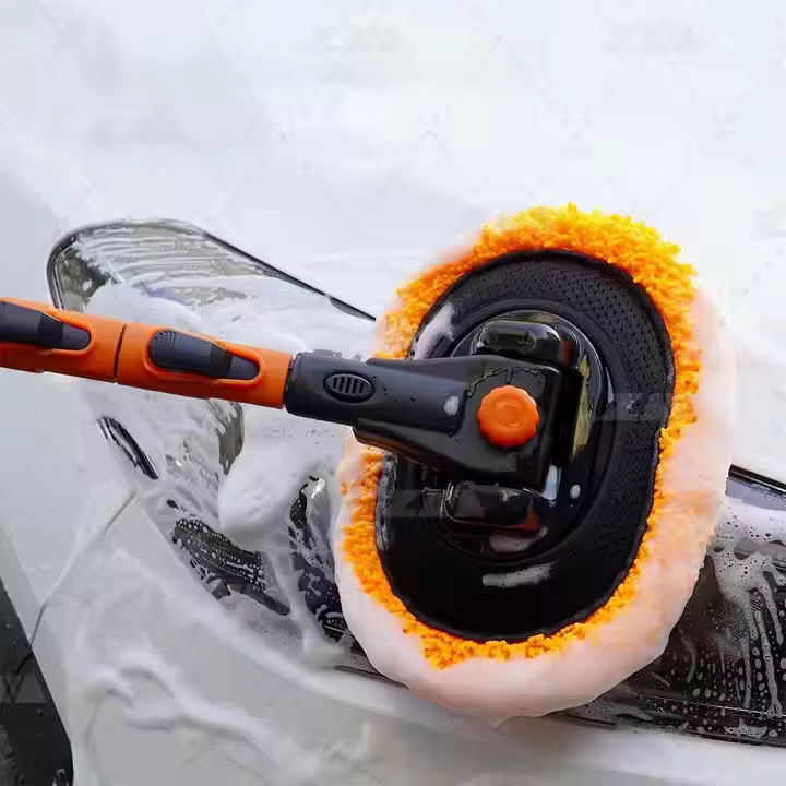 Telescopic Microfiber Car Washing Mop Car Duster Adjustable Rotating Handle Car Cleaning Brushes with Nozzle