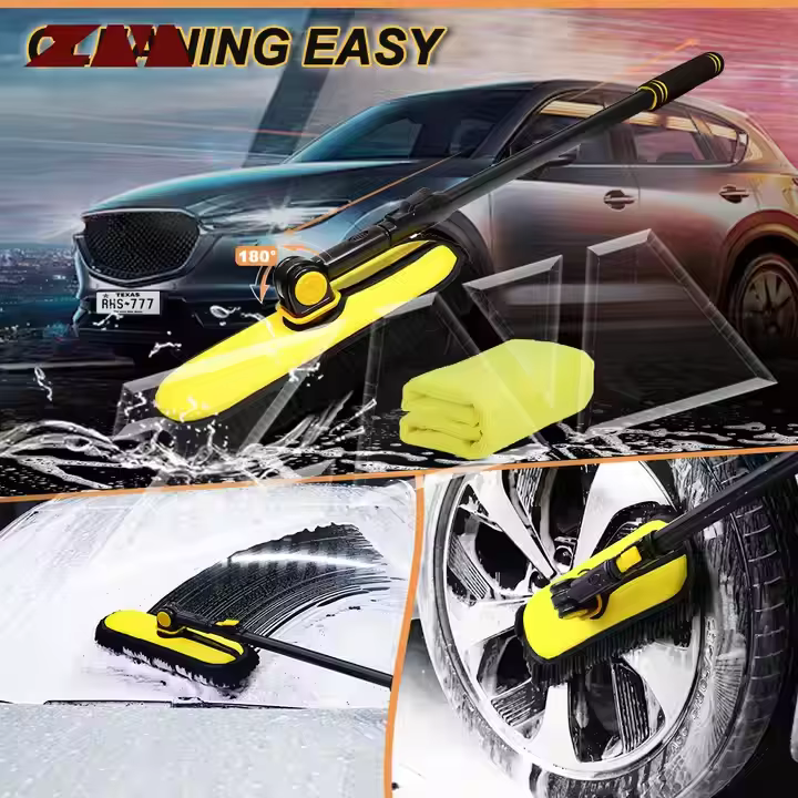 Factory Supply Bicycle or Motorcycle Chain Washer Microfiber Car Washing Mop Custom LOGO with Long Handle Car Wash Brush