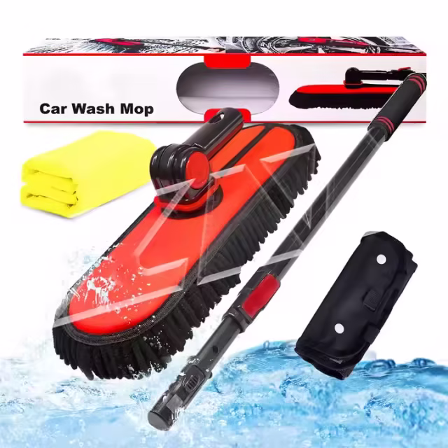 Chenille Bicycle or Motorcycle Chain Microfiber Car Washing Mop Customized with Long Handle Car Wash Brush Factory Supply