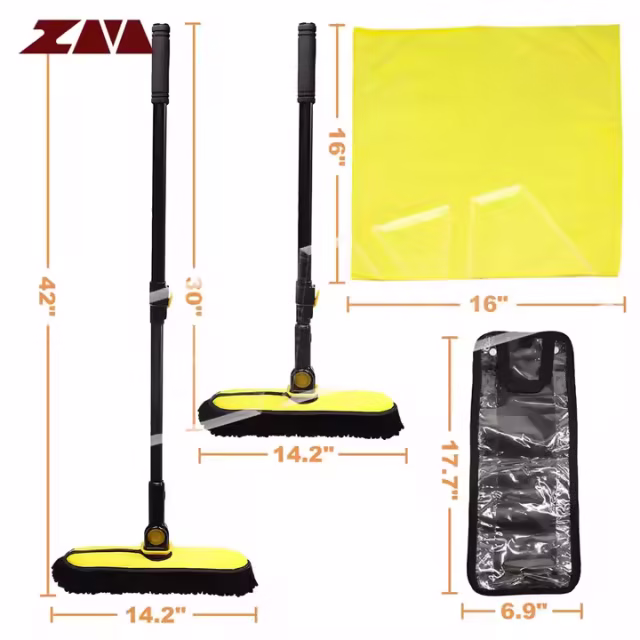 Factory Supply Bicycle or Motorcycle Chain Washer Microfiber Car Washing Mop Custom LOGO with Long Handle Car Wash Brush