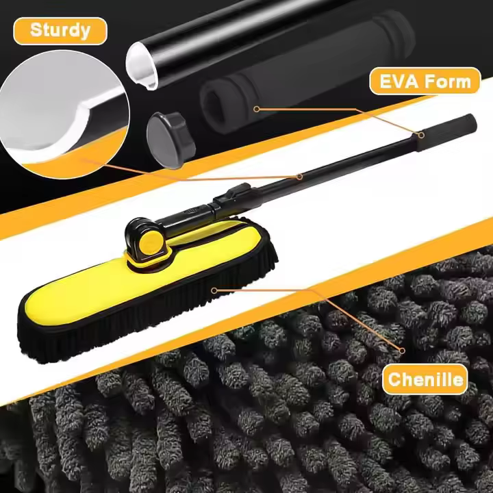 Factory Supply Bicycle or Motorcycle Chain Washer Microfiber Car Washing Mop Custom LOGO with Long Handle Car Wash Brush