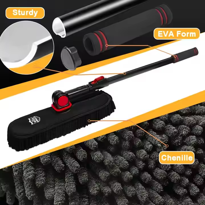Microfiber Bicycle or Motorcycle Chain Washer Chenille Car Washing Mop with Long Handle Wash Brush