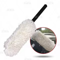 White Round Microfiber Car Duster Auto Microfiber Mop Duster Fluffy Soft Foam Handle Sample Available