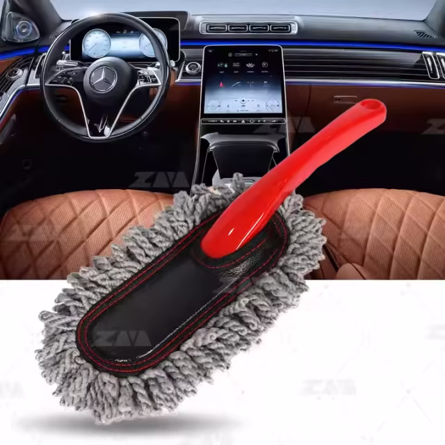 Mini Microfiber Car Duster Soft Car Cleaning Brush Supplied by Factory for Car Washes plastic handle