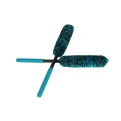 Black+Green Microfiber Car Tire Wheel Hub Washing Cleaning Detailing Brush for Auto Care