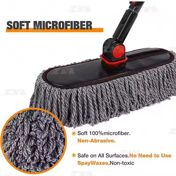Customized Factory Supply Car duster Exterior and Interior with Telescopic Handle Car Cleaning Brush Extendable Handle