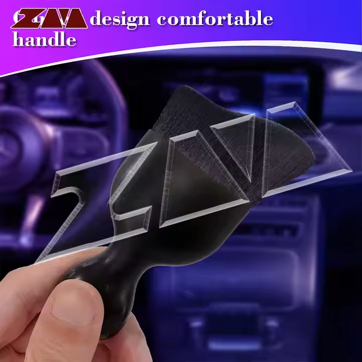 Car Interior Detailing Brush,Dust Brush Clean Tool with Cover,Car Dashboard Cleaner Soft Bristles for Leather,Engine Compartment,Air Conditioner,Vents,Panels & Computer (Black)-1pack