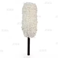 White Round Microfiber Car Duster Auto Microfiber Mop Duster Fluffy Soft Foam Handle Sample Available