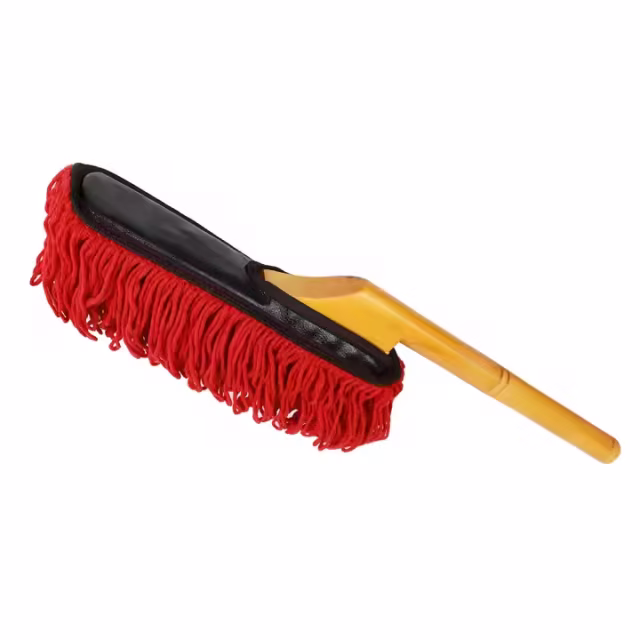 Cotton Car Wax duster Car Wash Cleaning Care Brushes Wooden Handle