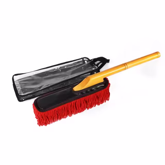 Cotton Car Wax duster Car Wash Cleaning Care Brushes Wooden Handle