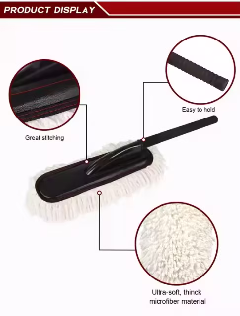 Exterior Chenille Cleaning Brush Soft Microfiber Car Duster Interior Feather Microfiber Car Duster