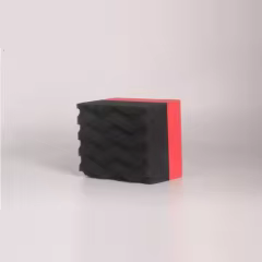Square Wavy Red Hand Waxing Sponge Applicator Dressing Pad for Car Wax Made of Foam