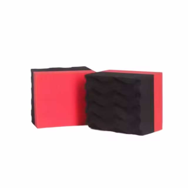 Square Wavy Red Hand Waxing Sponge Applicator Dressing Pad for Car Wax Made of Foam