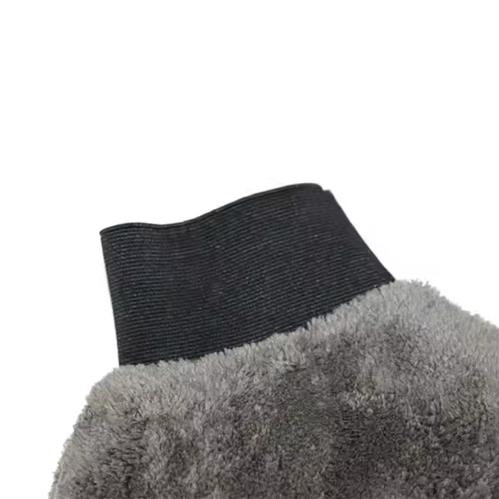 Gray Double-Sided Coral Velvet Microfiber Car Wash Mitt Gloves Dual-Sided Car Care Product