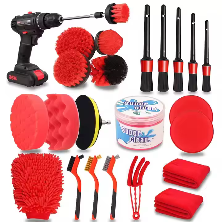 Soft Car Detailing Brush Set Auto Detailing Interior Feather Microfiber Car Duster