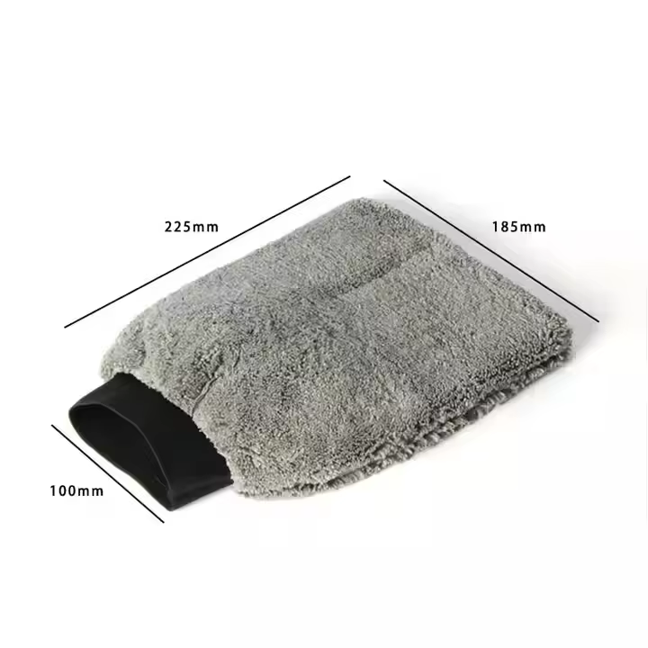 Gray Car Cleaning Waxing Polishing Microfiber Gloves Car Washing Mitt