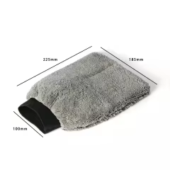Gray Car Cleaning Waxing Polishing Microfiber Gloves Car Washing Mitt
