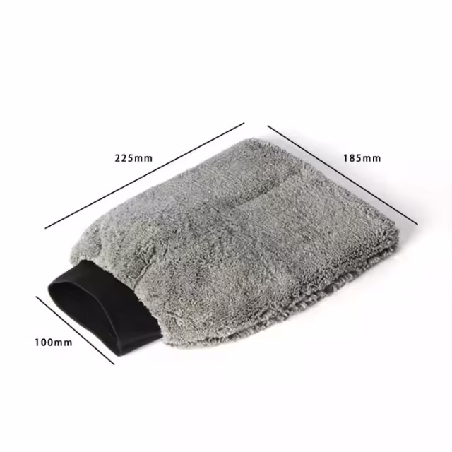 Gray Car Cleaning Waxing Polishing Microfiber Gloves Car Washing Mitt