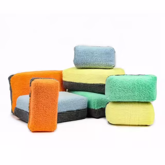 Double Color Car Waxing Sponge Foam Applicator with Towel for Polishing and Cleaning Car's Exterior