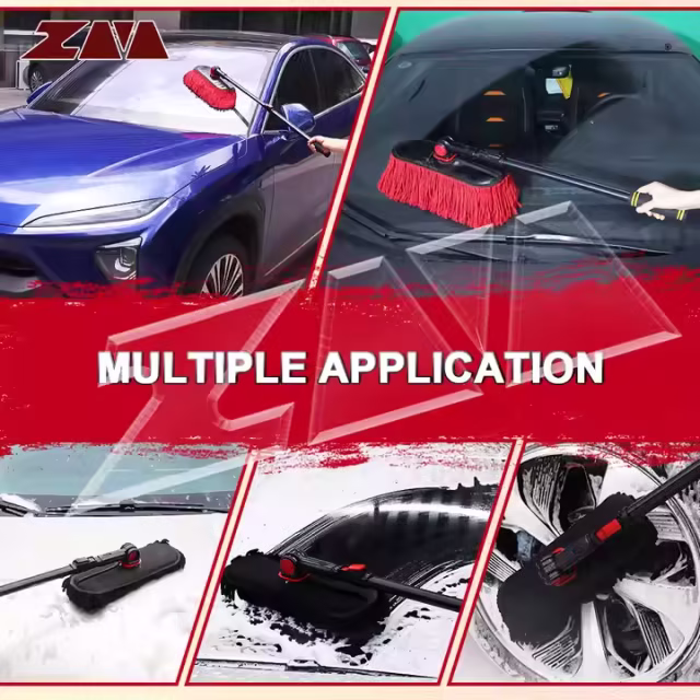 Microfiber Extendable Telescopic Chenille Car Washing Mop Microfiber Car Cleaning Brush and Duster for Car Washer Use