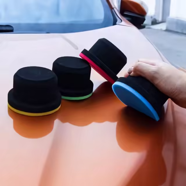 3.5 Inch Germany Foam Hand Waxing Applicator Pad Car Polishing Sponge for Efficient Car Cleaning