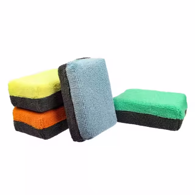 Double Color Car Waxing Sponge Foam Applicator with Towel for Polishing and Cleaning Car's Exterior