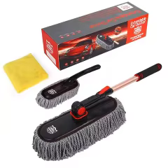 Microfiber Duster, Car Duster Kit,Interior & Exterior Cleaning Tools,Dashboard Detailing Brush,Scratch Lint Free,Pollen Removing,Extendable Handle,Truck,SUV,RV,Set of 2